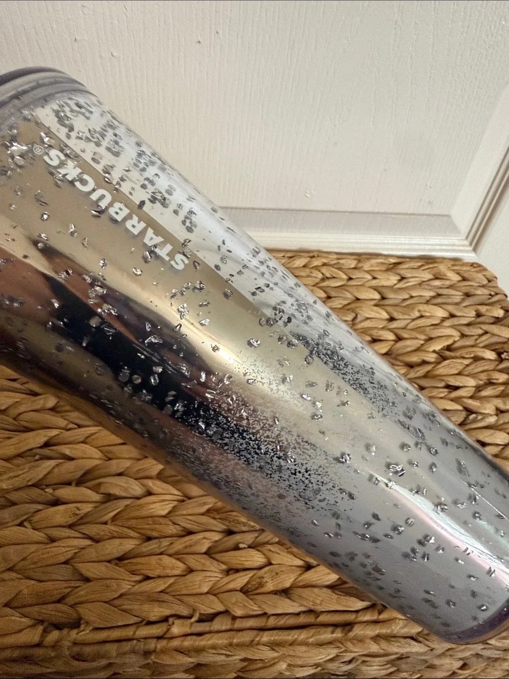 Starbucks 2022 Holiday Silver Glitter 24 Oz. Cold Cup